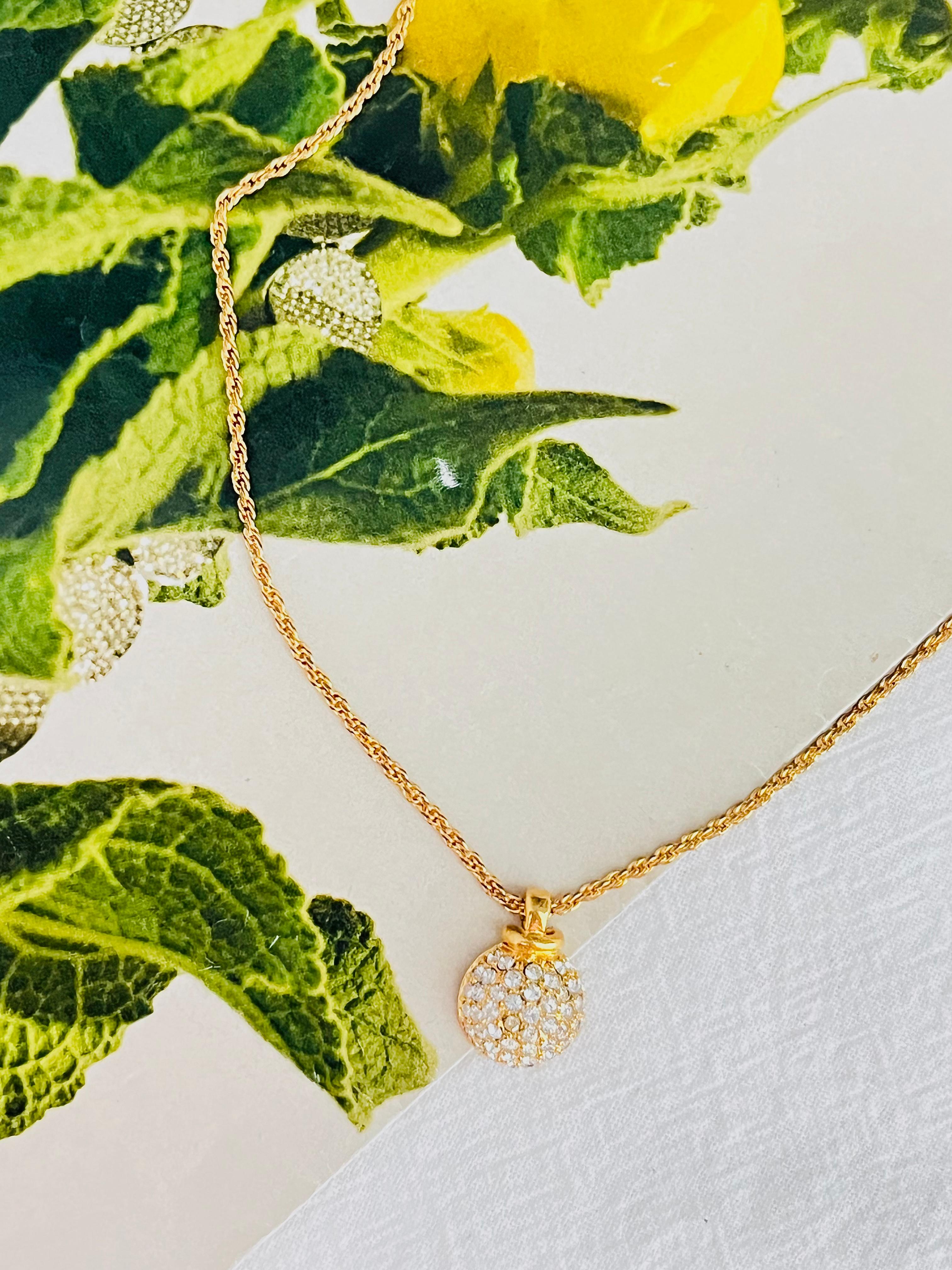 da uomo o donna Christian Dior GROSSE Collana con ciondolo a forma di sfera d'epoca con cristalli a cupola semicircolari in vendita