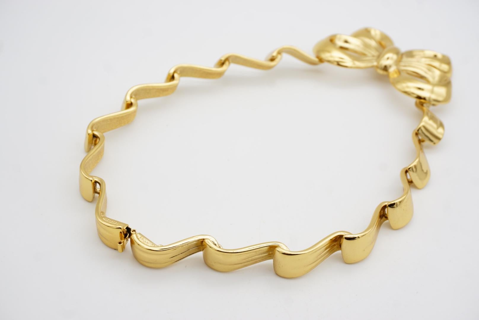 Yves Saint Laurent YSL Vintage Collana Choker con nodo grande e nastro pendente in vendita 8