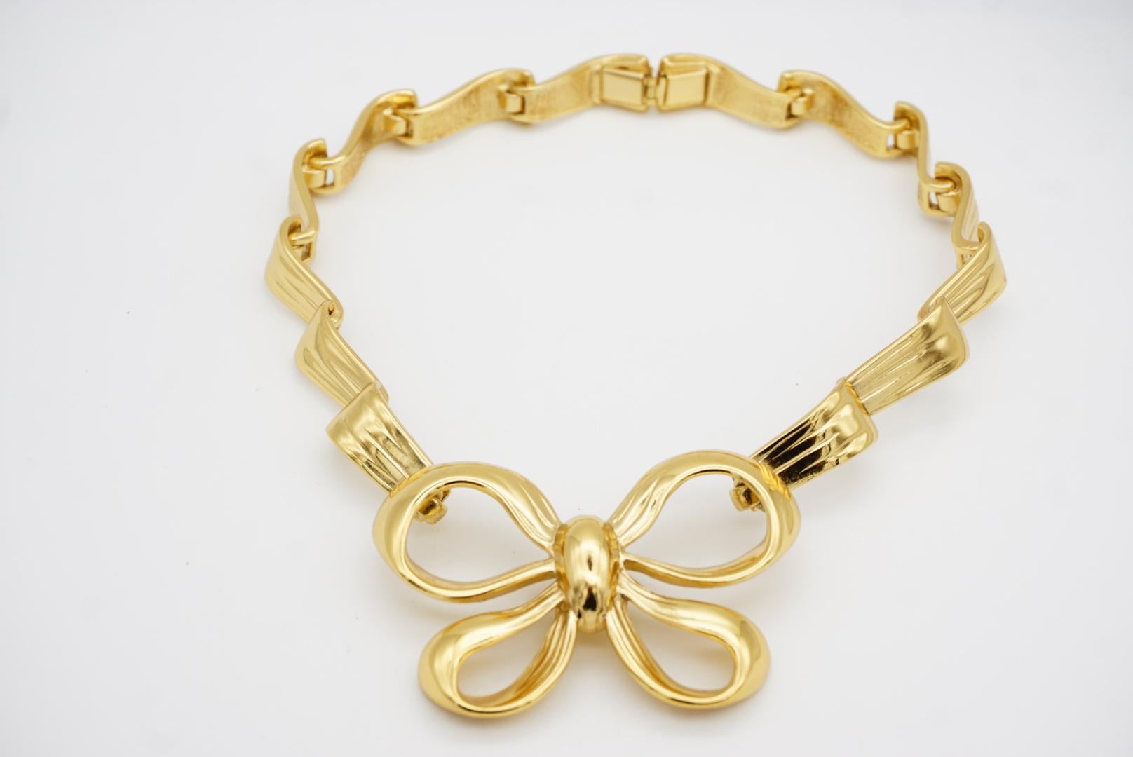 Yves Saint Laurent YSL Vintage Collana Choker con nodo grande e nastro pendente in vendita 4