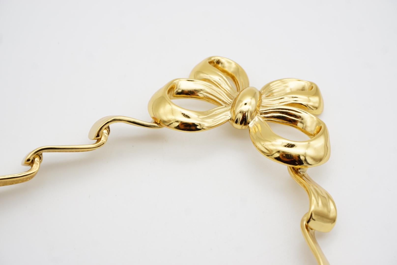Yves Saint Laurent YSL Vintage Collana Choker con nodo grande e nastro pendente in vendita 7