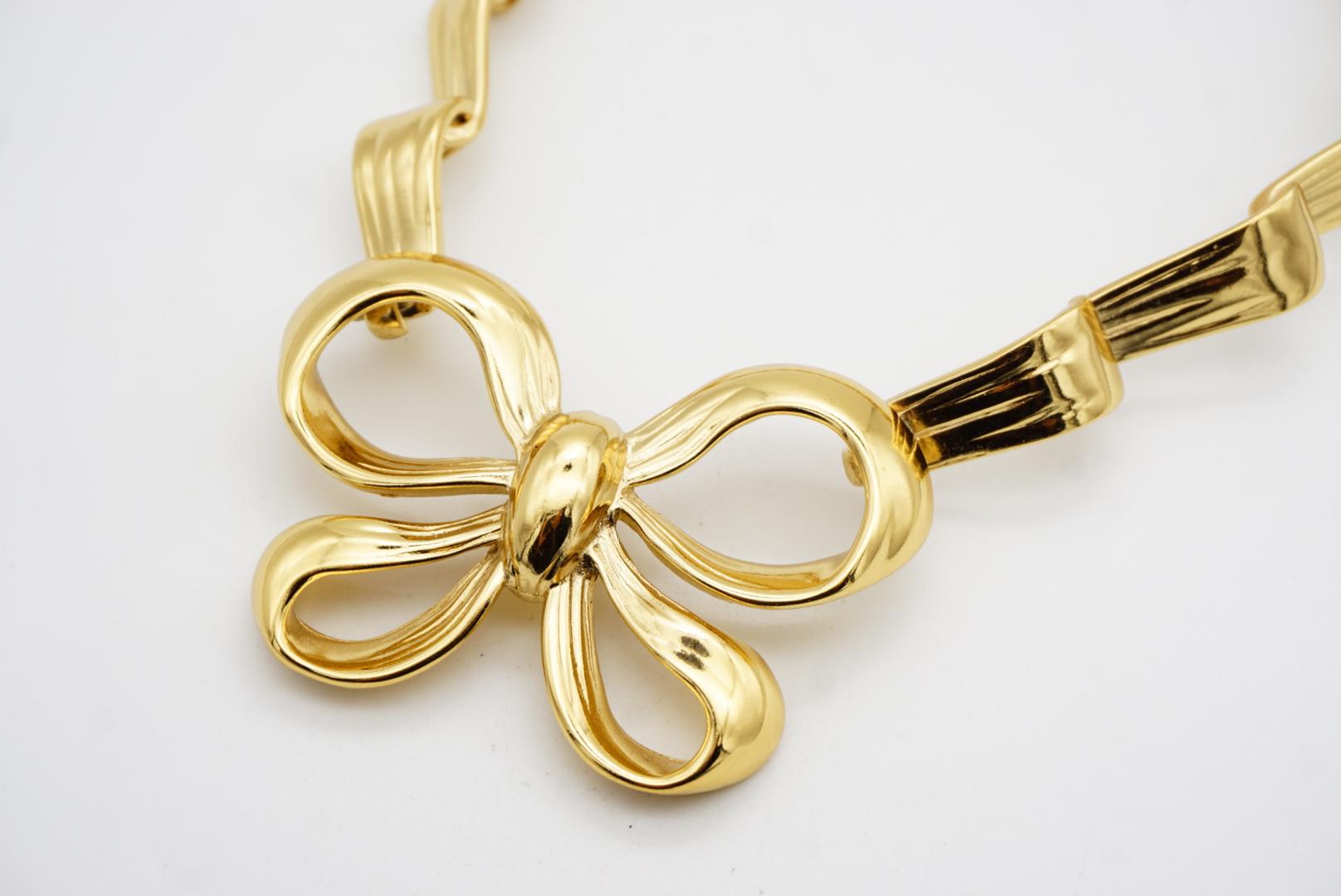 Yves Saint Laurent YSL Vintage Collana Choker con nodo grande e nastro pendente in vendita 5
