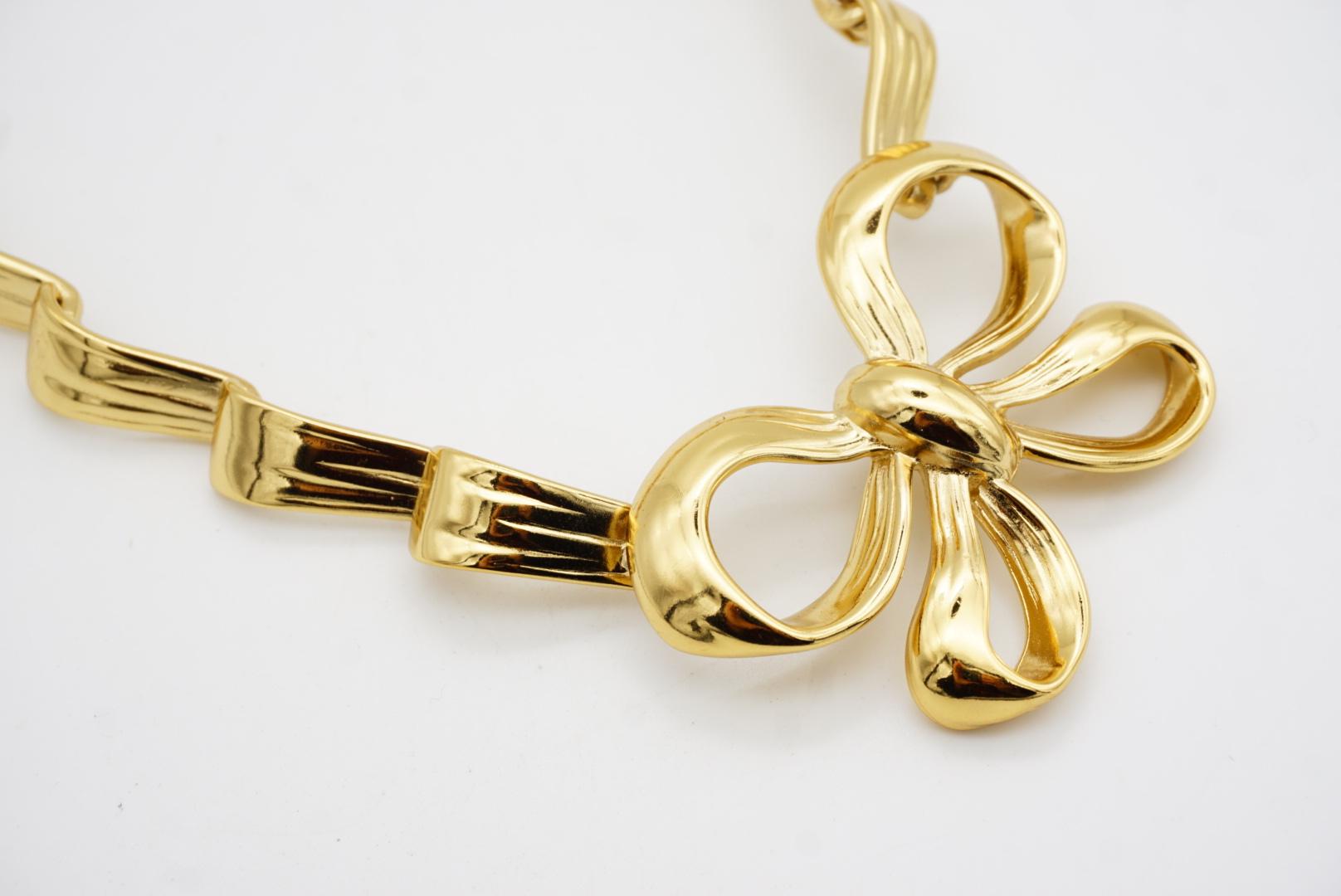Yves Saint Laurent YSL Vintage Collana Choker con nodo grande e nastro pendente in vendita 6