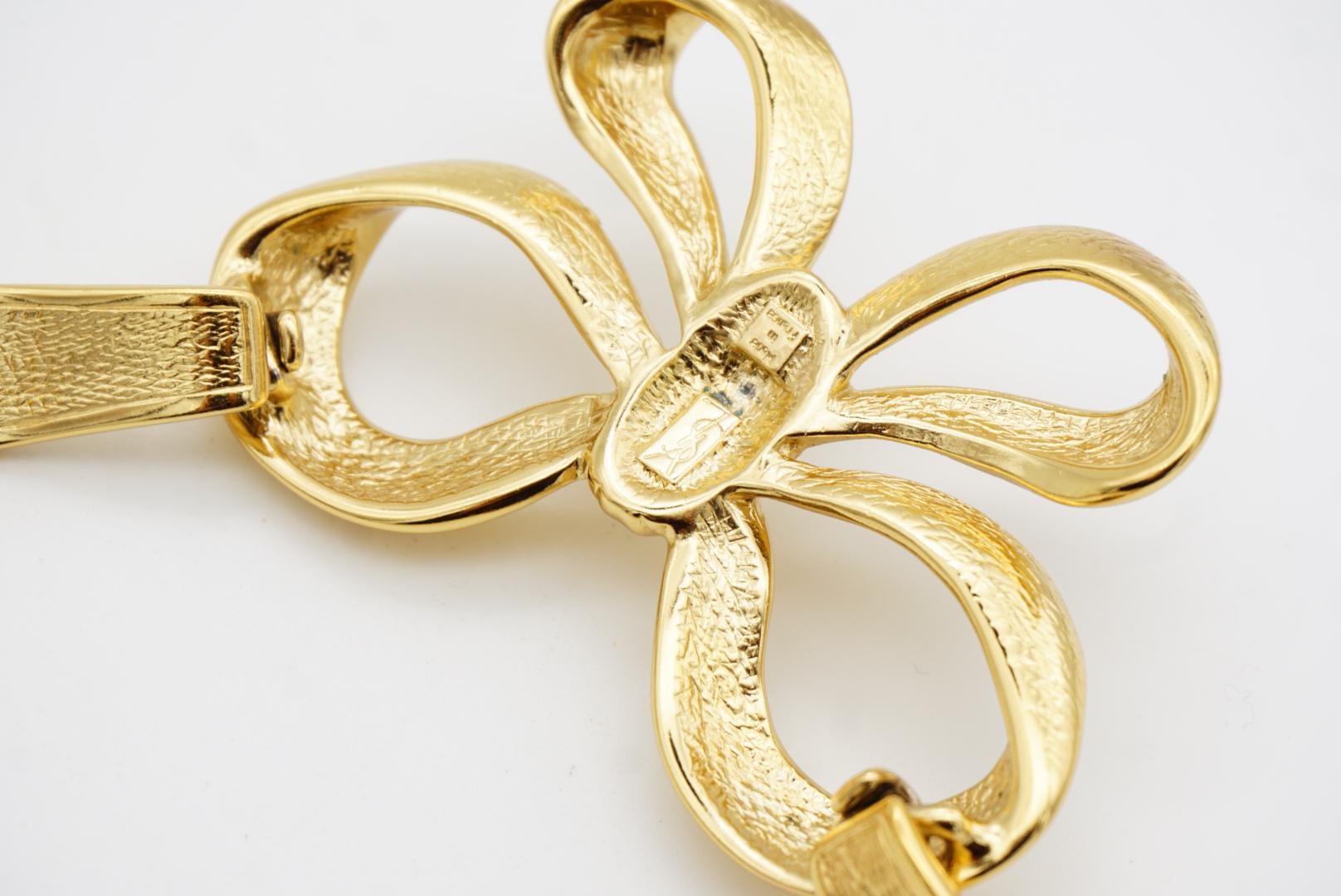 Yves Saint Laurent YSL Vintage Collana Choker con nodo grande e nastro pendente in vendita 9