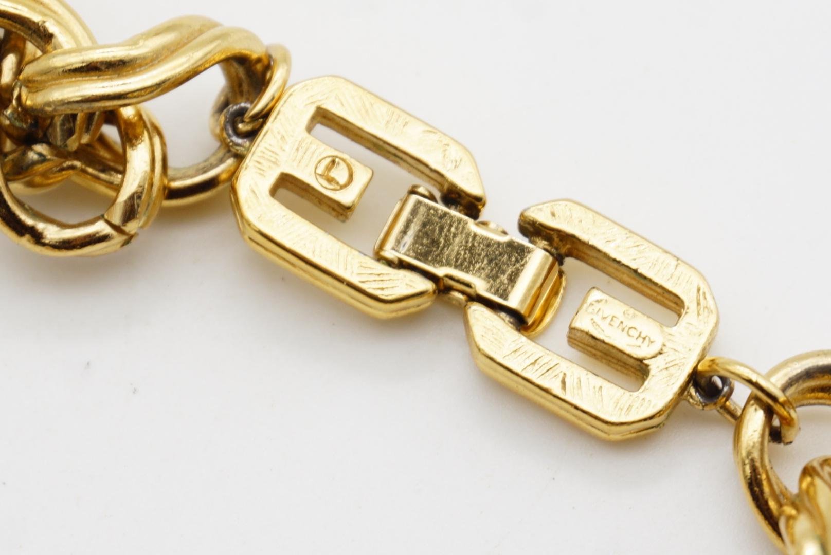 Givenchy Vintage 1980 Braided Interlocked Link Cuban Rope Chain Chunky Necklace For Sale 8