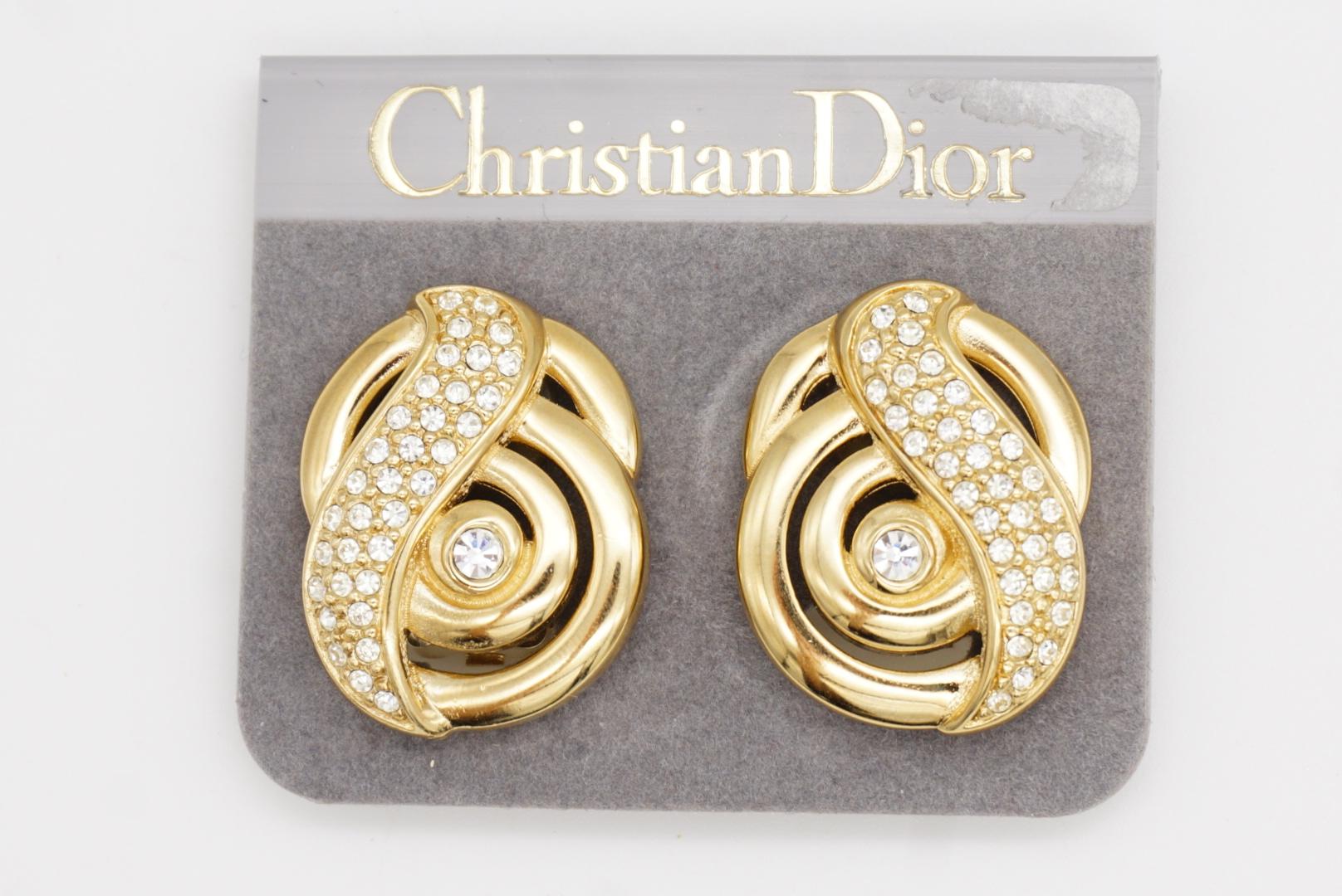 Christian Dior Orecchini a clip con cristalli intrecciati con note musicali d'epoca in vendita 3