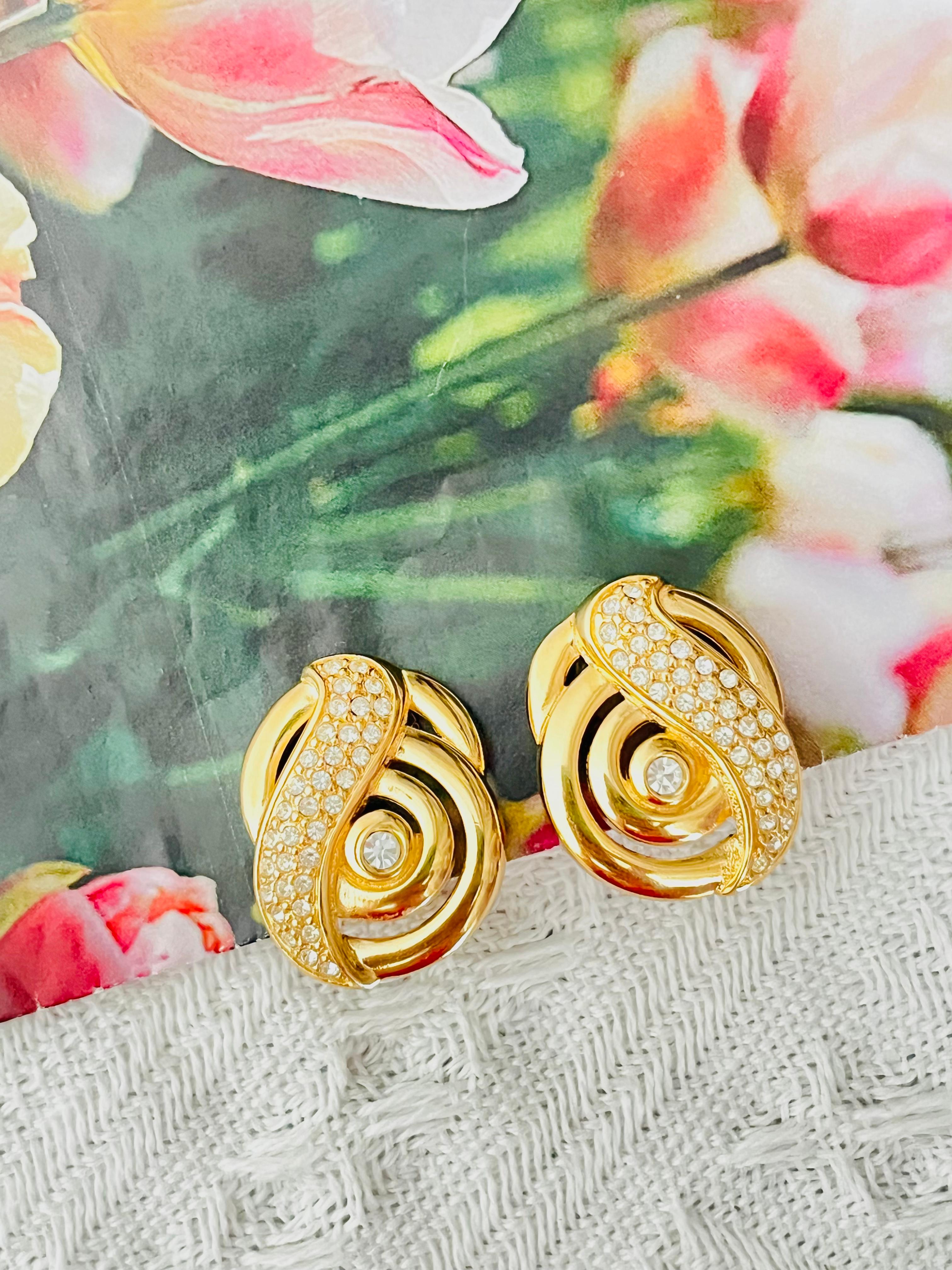 Christian Dior Orecchini a clip con cristalli intrecciati con note musicali d'epoca In condizioni ottime in vendita a Wokingham, England