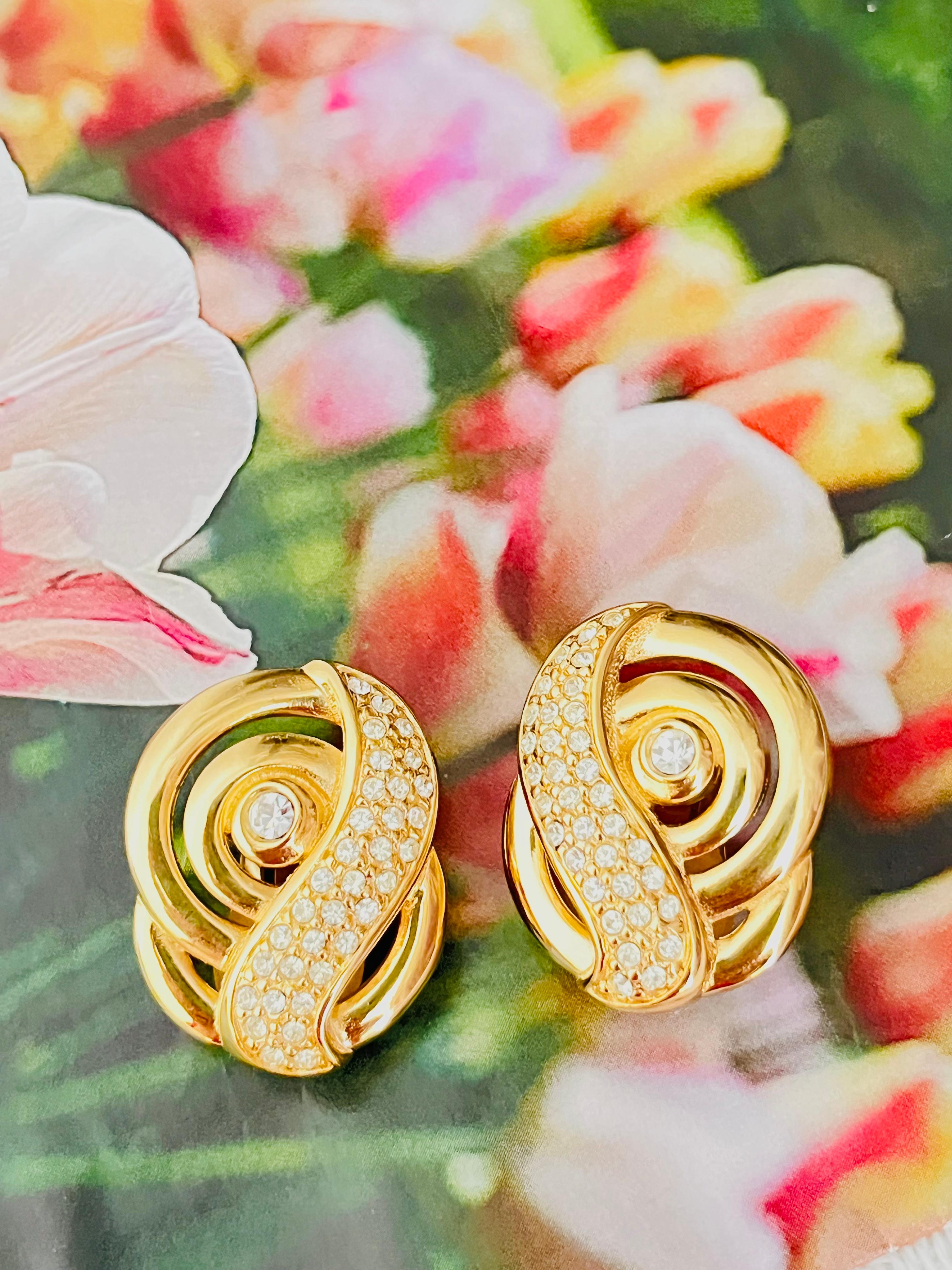 Art Déco Christian Dior Orecchini a clip con cristalli intrecciati con note musicali d'epoca in vendita