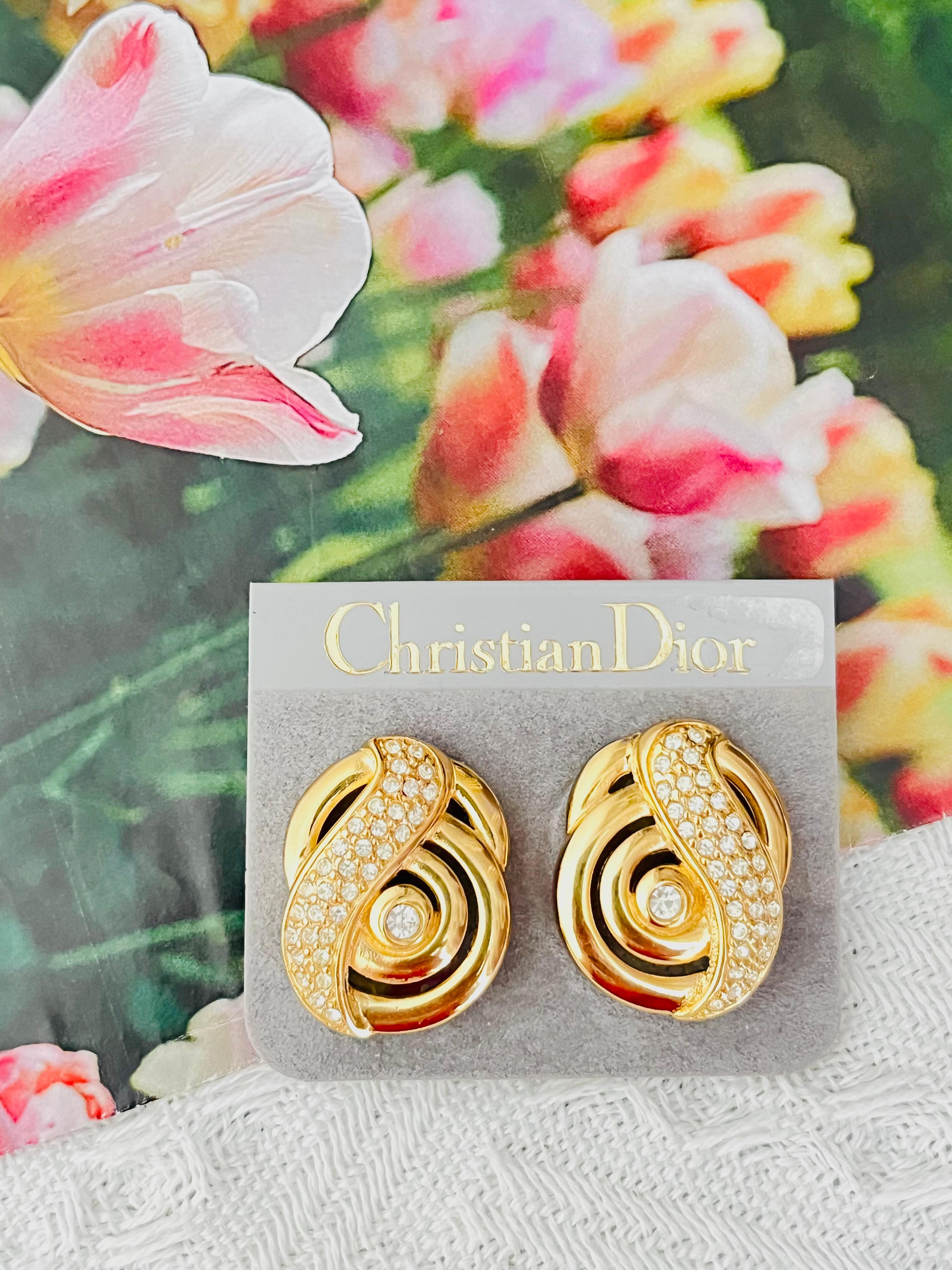 da uomo o donna Christian Dior Orecchini a clip con cristalli intrecciati con note musicali d'epoca in vendita