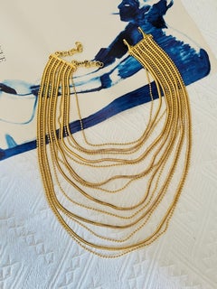 Christian Dior John Galliano Vintage Gold Masai Coil Long Statement Necklace
