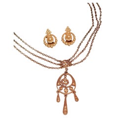 Christian Dior por John Galliano: conjunto de 2 piezas con flecos de borlas y capas en oro citrino icónico
