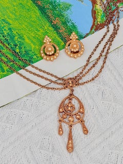 Christian Dior par John Galliano : ensemble de 2 colliers emblématiques en or citrine à franges et pompons
