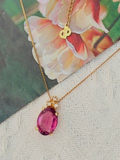 Christian Dior Vintage Gold – Kulthafte Halskette mit drei ovalen Amethyst-Anhängern im Cluster-Design