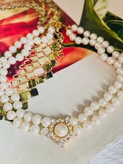 Christian Dior Vintage Haute Couture Iconic Rare Double White Pearls Necklace