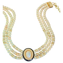 Christian Dior Haute Couture Iconic Oval White Pearls Layers Choker Necklace