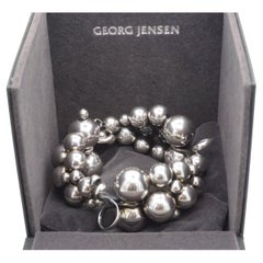 Georg Jensen Harald Nielsen Iconic Sterling Silver 551 B Moonlight Grapes Bangle