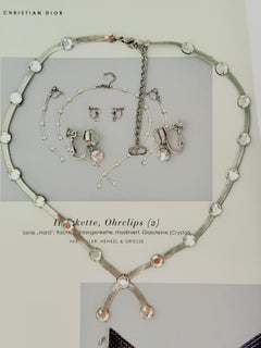 CHRISTIAN DIOR John Galliano 2002 Iconic Rare Silver Herringbone Snake Chain Set