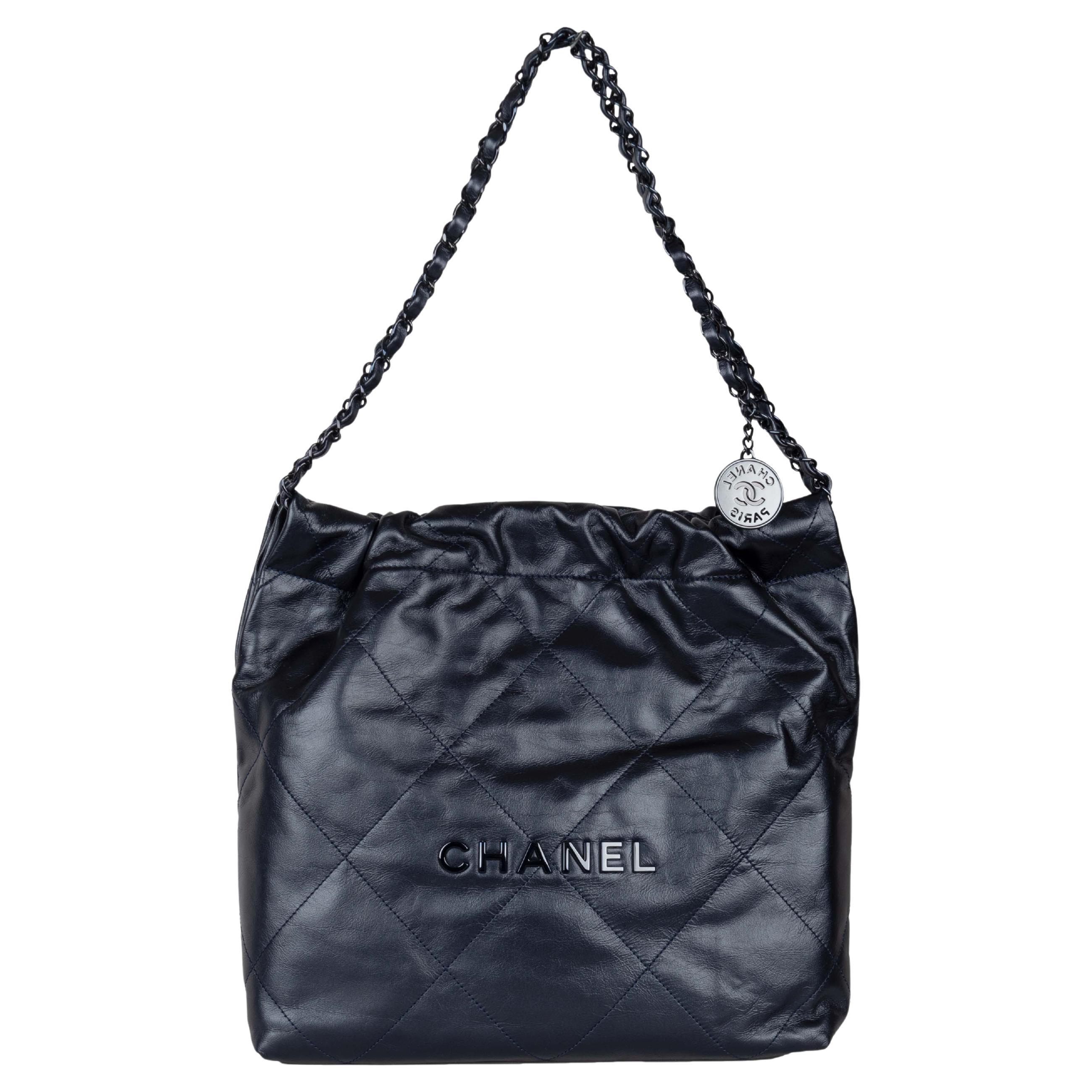 CHANEL Lambskin Stitched Duffle Travel Bag Black 1232644