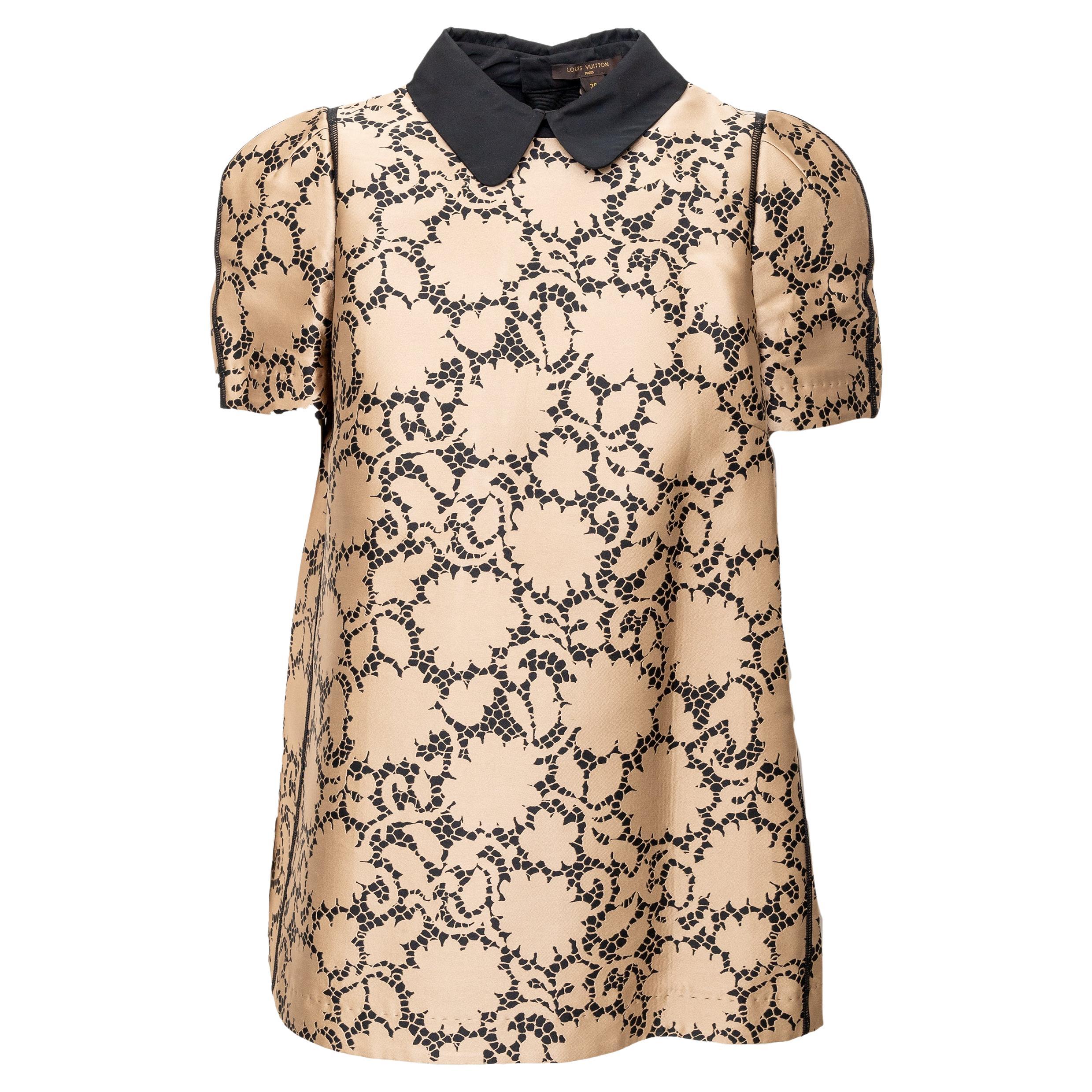 Louis Vuitton Printed Top with Collar - '10s For Sale