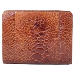 Collection Privèe Cognac Embossed Leather Structured Handbag-'60s