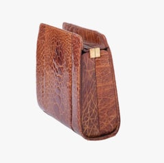 Collection Privèe Cognac Embossed Leather Structured Handbag-'60s