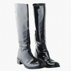 Bottes Prada en cuir verni noir - années 2010