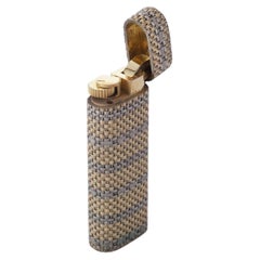 Cartier Les Must 18k Gold & Silver Woven Jacket Lighter - '70s