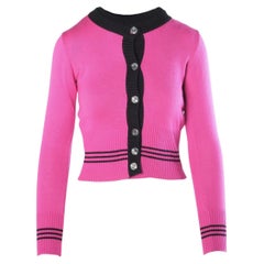 D&G Dolce & Gabbana Pink & Black Knit Twinset – 00s
