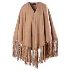 Loro Piana Suede Fringe Cape- '00s