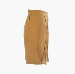 Gianni Versace Vintage Ochre Suede Bermuda Shorts - '80s