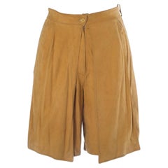 Gianni Versace Vintage Ochre Suede Bermuda Shorts - '80s