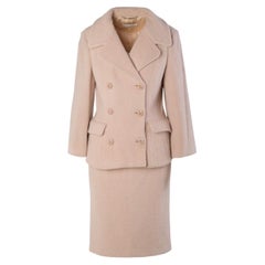 Dolce & Gabbana Blush Pink Alpaca Wool Skirt Suit - '90s