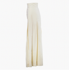 Miu Miu Cream Leather Midi Skirt - '90s