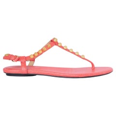 Sandales à bride en T en cuir cloutées Balenciaga - années 2010