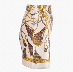 Oxygene Silk Skirt with Baroque Tassel Print - '10s