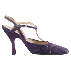 Prada Purple Suede T-Strap Pumps – '00s