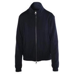 Loro Piana Windmate Storm System Reversible Blue Navy Cashmere Bomber Jacket