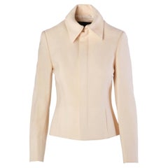 John Bartlett Ivory Virgin Wool Zip Jacket - '90s