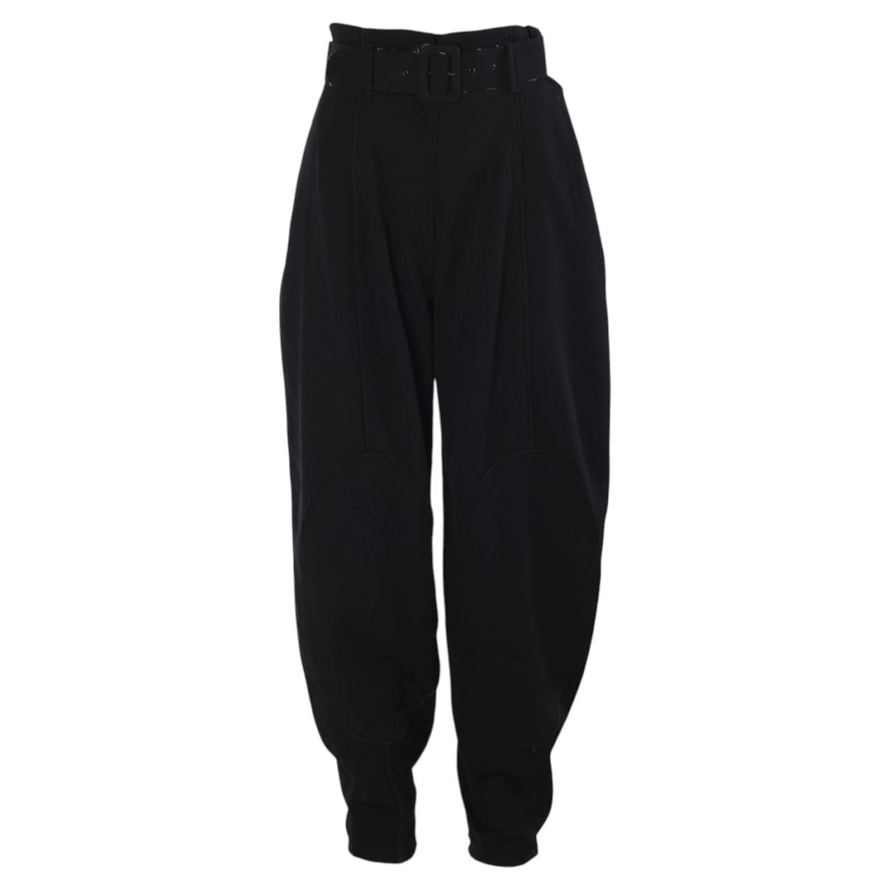 Pre-owned Ea7 Emporio Armani Black Virgin Wool Jodhpur Trousers - '90s