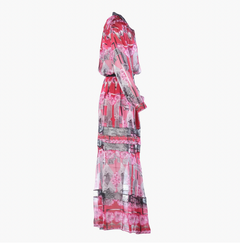 John Richmond Pink Printed Silk Shirt & Maxi Skirt Set - '00s