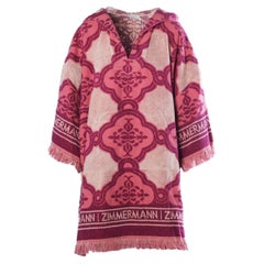 Zimmermann Lola Hooded Fringed Intarsia Cotton-Terry Kaftan - '20s