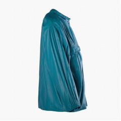 Touche Vintage Turquoise Leather Oversized Blouse Jacket - '00s