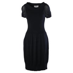 Yves Saint Laurent Rive Gauche Black Silk Knit Balloon Dress - '00s