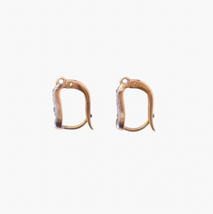 Art Deco Two-Tone Gold Diamond Dormeuse Earrings - '30s