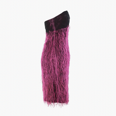 Versace Jeans Couture Feather-Effect Strapless Dress - ’00s