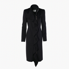 Yves Saint Laurent by Tom Ford Runway Ruffle Wool Coat - '00s