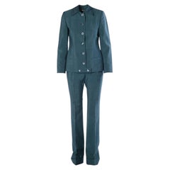 Gucci Vintage Teal Mohair & Wool Pantsuit - ’90s