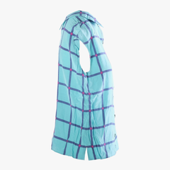 Prada Turquoise Check Silk Sleeveless Shirt – '00s