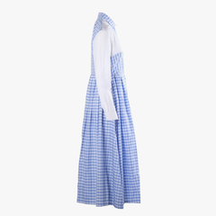 Vivetta Blue & White Gingham Cotton Maxi Dress - '10s