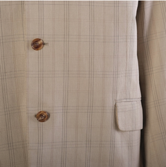 Hermès Vintage Beige Checked Cotton Blazer - '90s