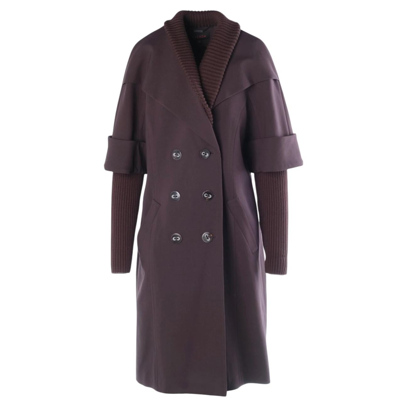 Pre-owned Escada Wool Coat With Ribbed Cuffs And A Double-breasted Button Closure- '90s In Black